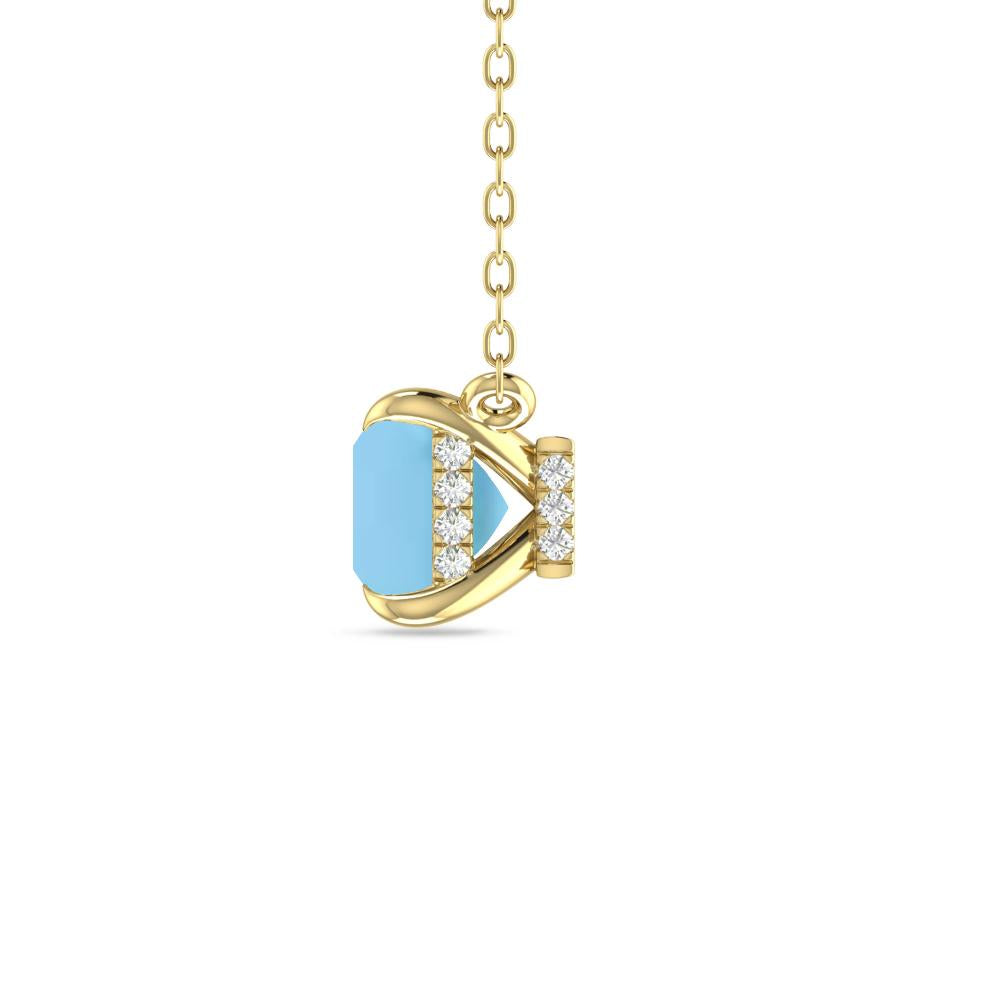 Yellow Gold - Blue Topaz