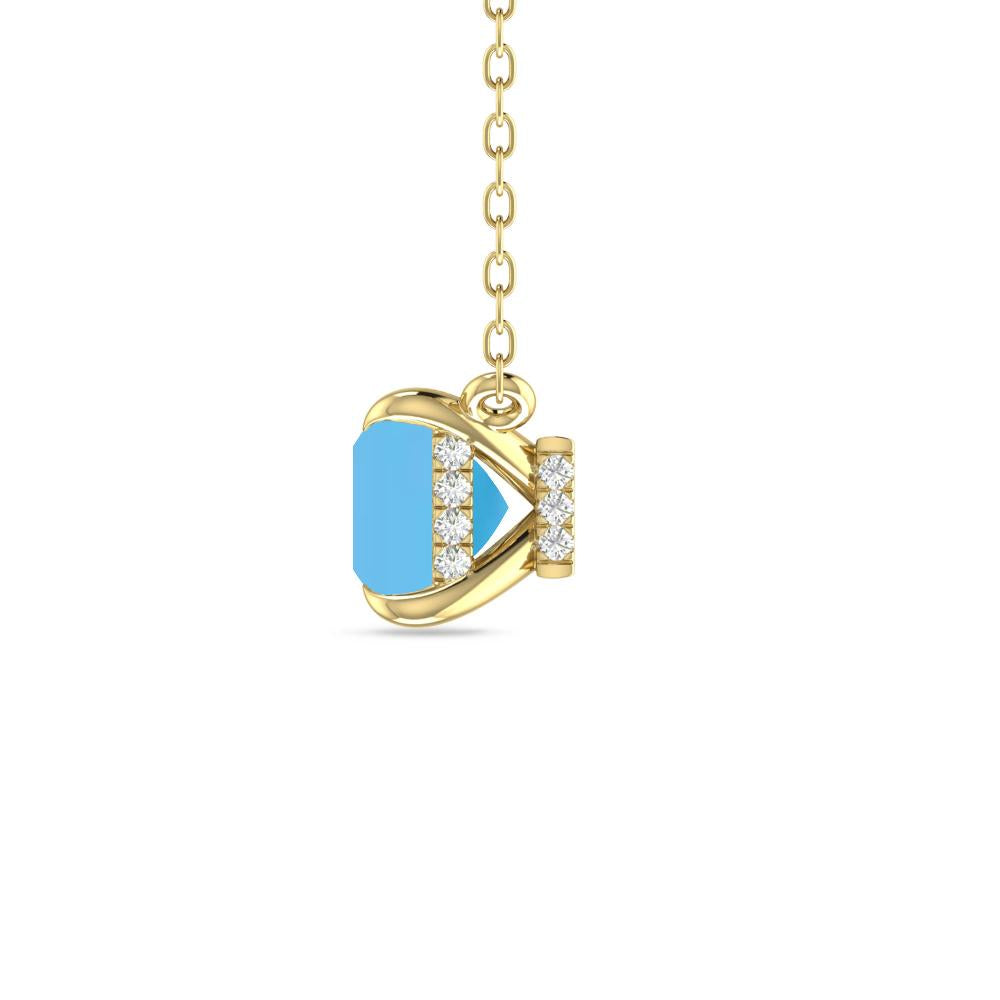 Yellow Gold - Blue Topaz