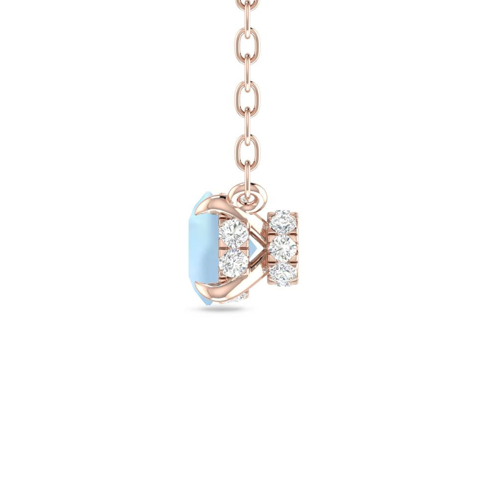 Rose Gold - Aquamarine