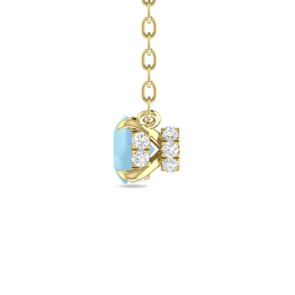 Yellow Gold - Aquamarine