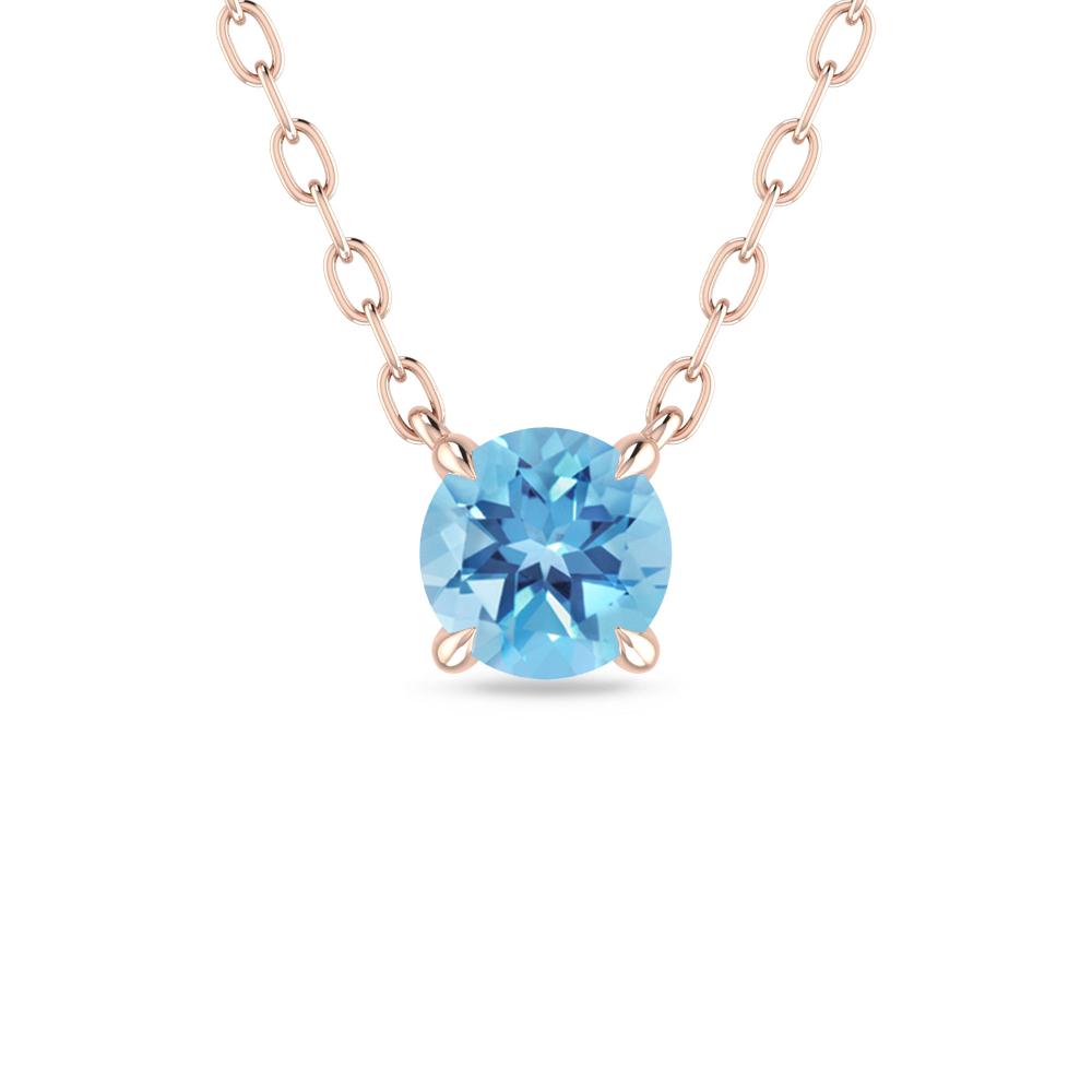 Rose Gold - Blue Topaz