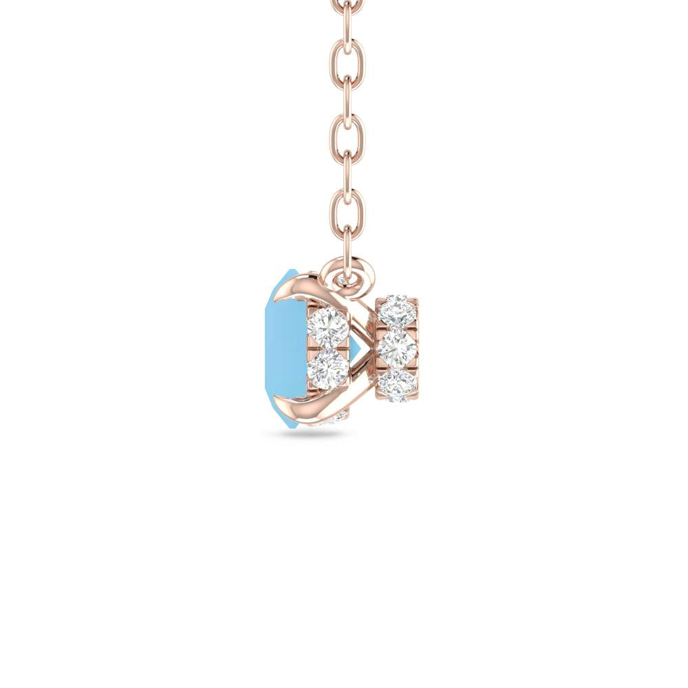 Rose Gold - Blue Topaz