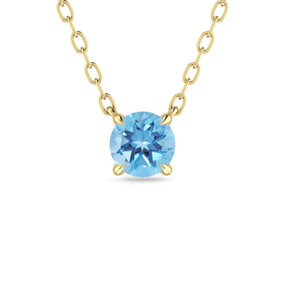 Yellow Gold - Blue Topaz