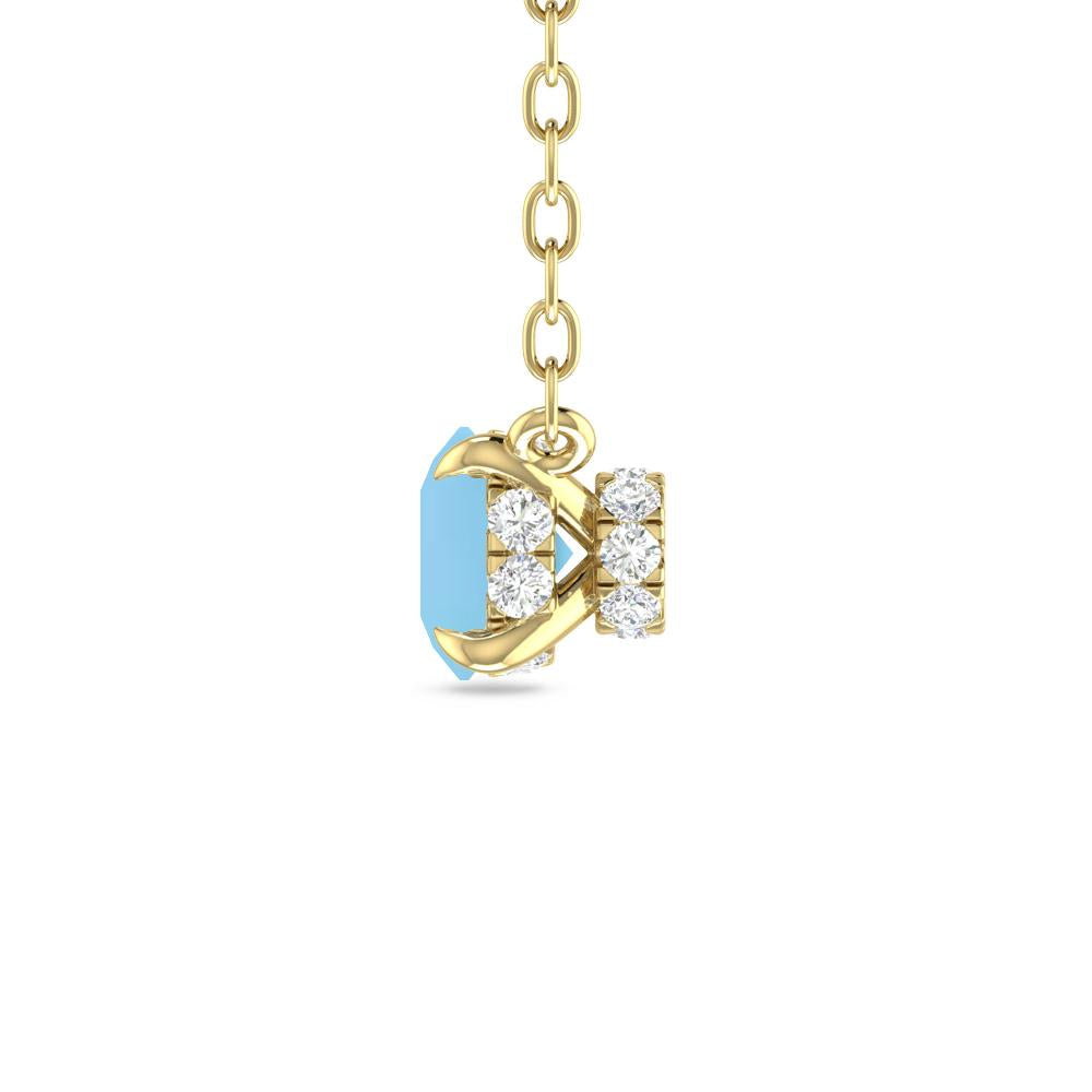 Yellow Gold - Blue Topaz