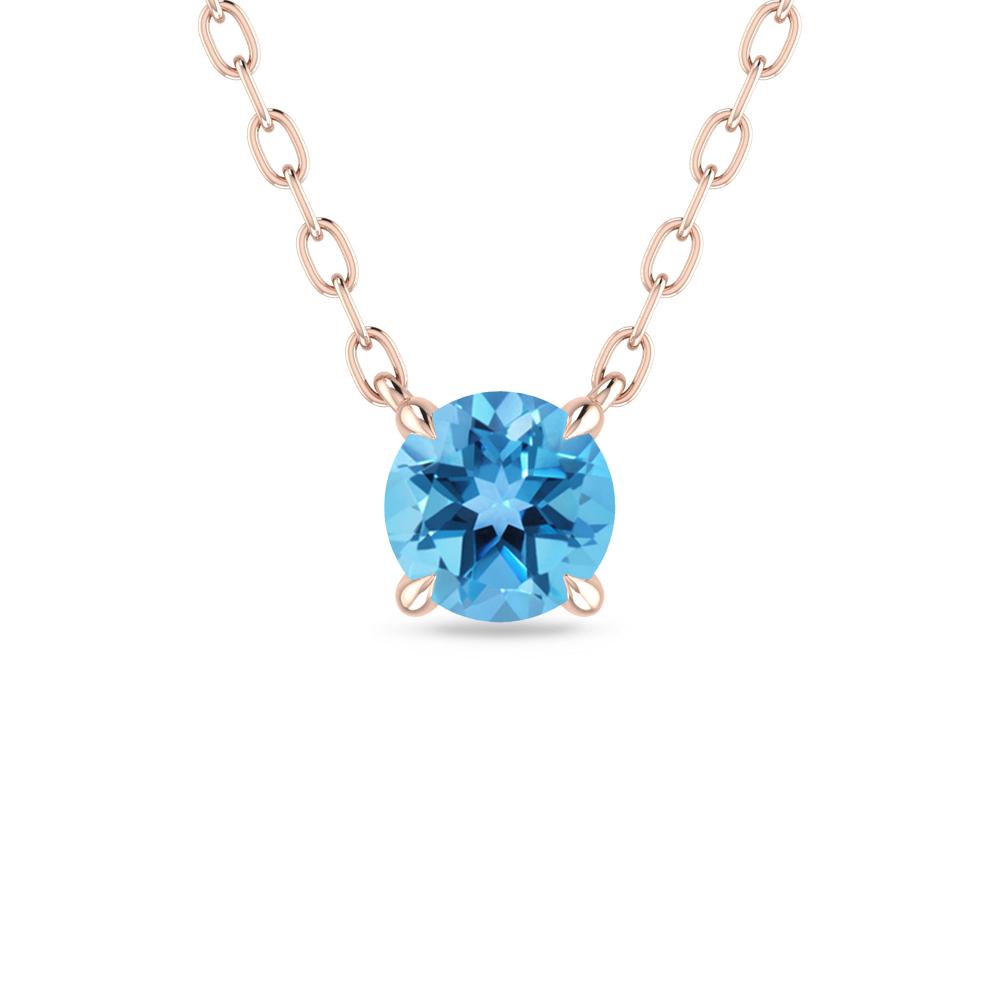 Rose Gold - Blue Topaz