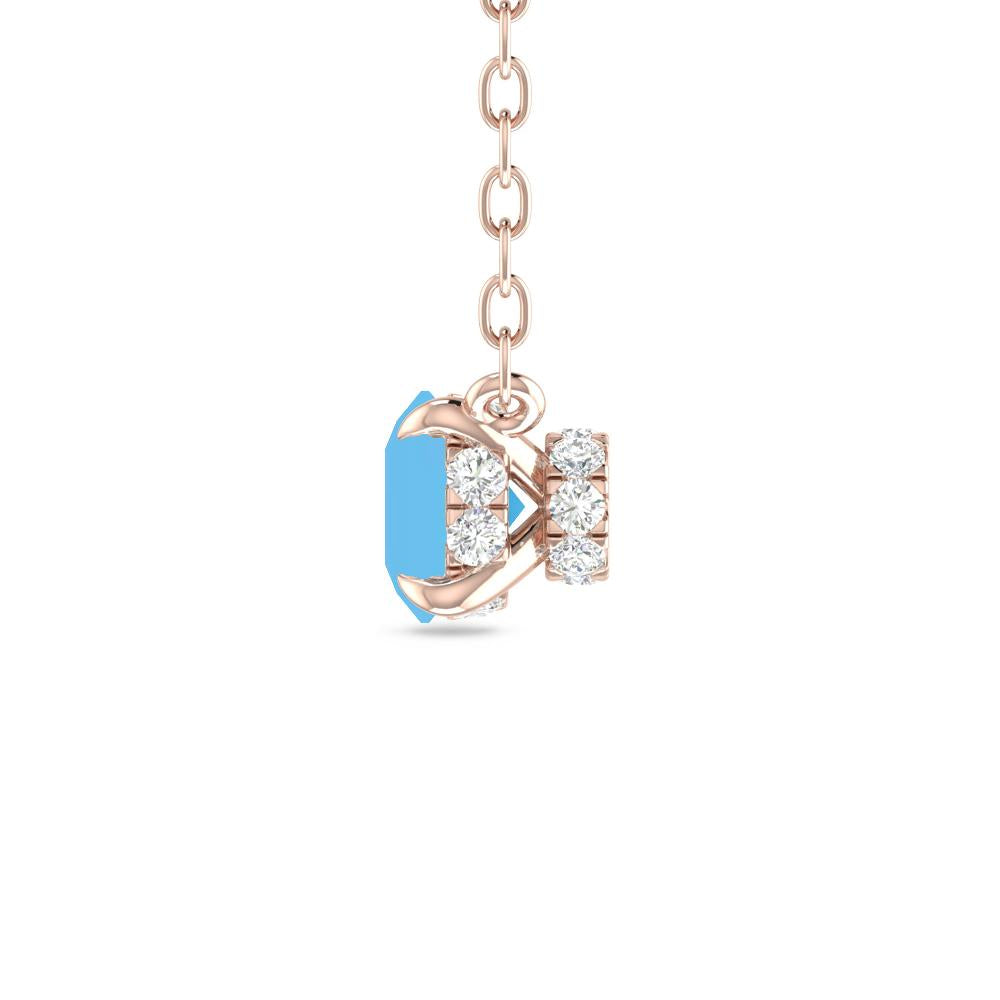 Rose Gold - Blue Topaz