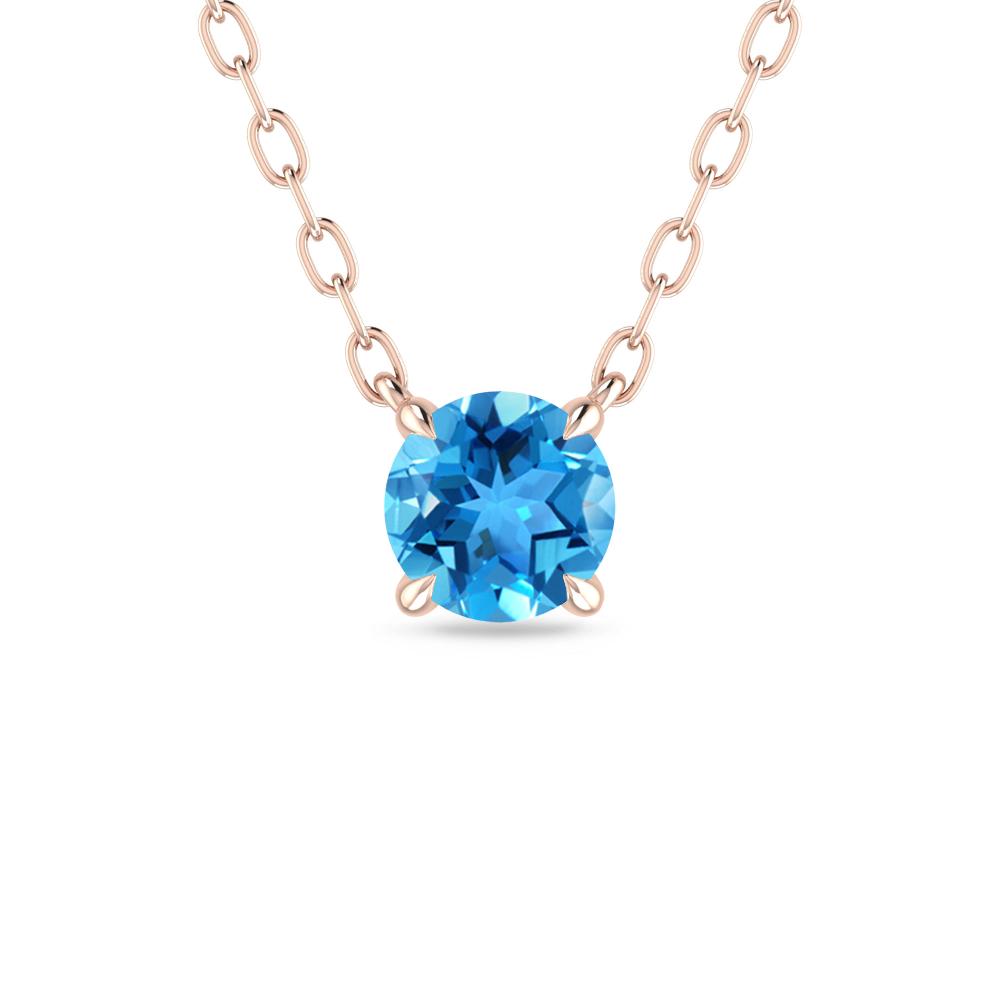 Rose Gold - Blue Topaz