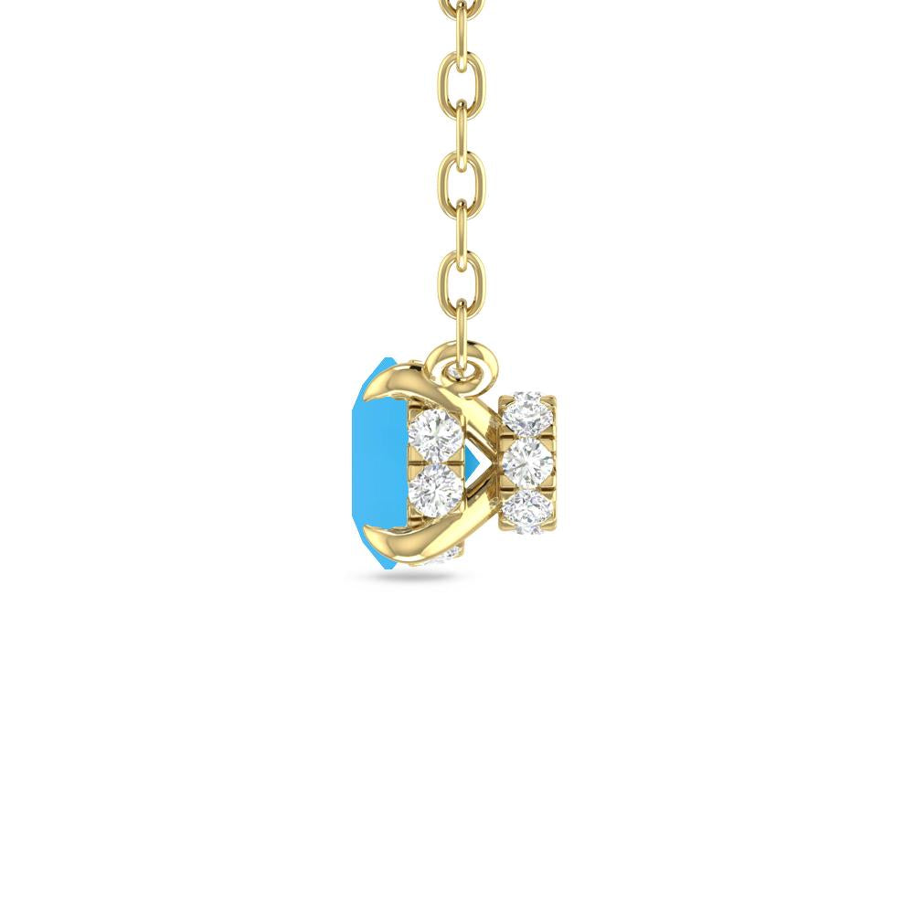 Yellow Gold - Blue Topaz