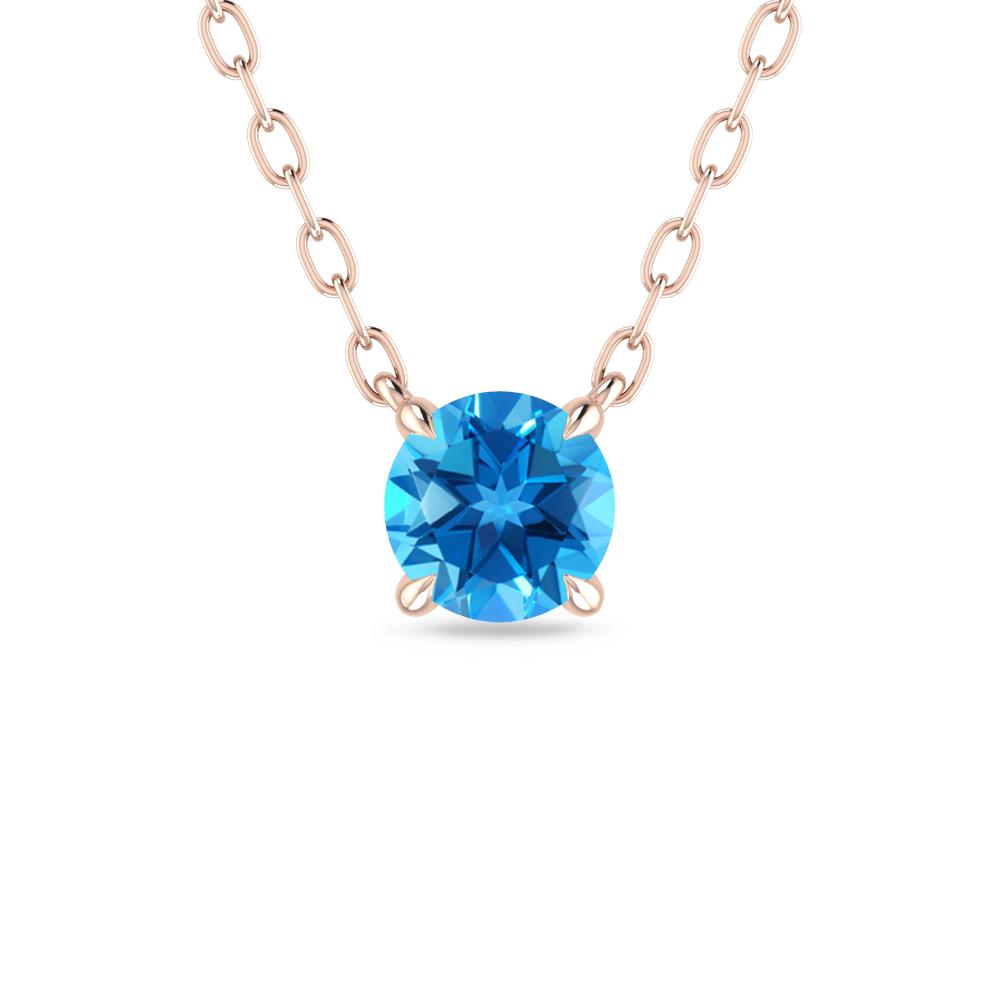 Rose Gold - Blue Topaz