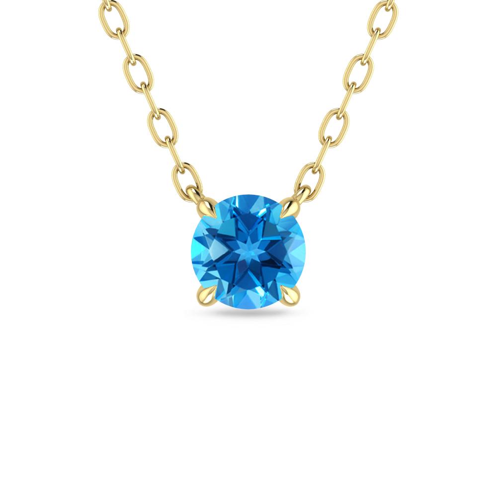 Yellow Gold - Blue Topaz