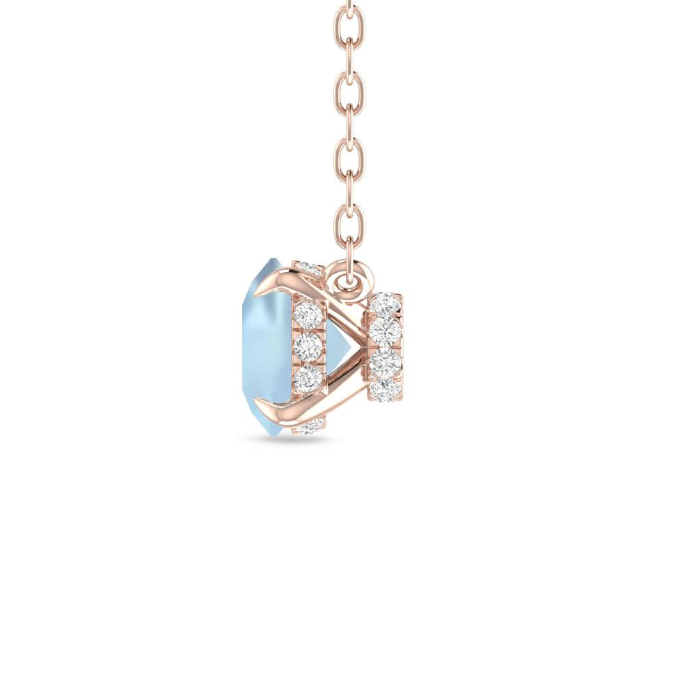 Rose Gold - Aquamarine