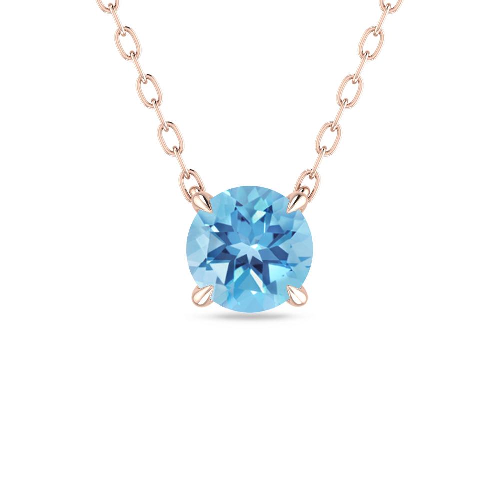 Rose Gold - Blue Topaz