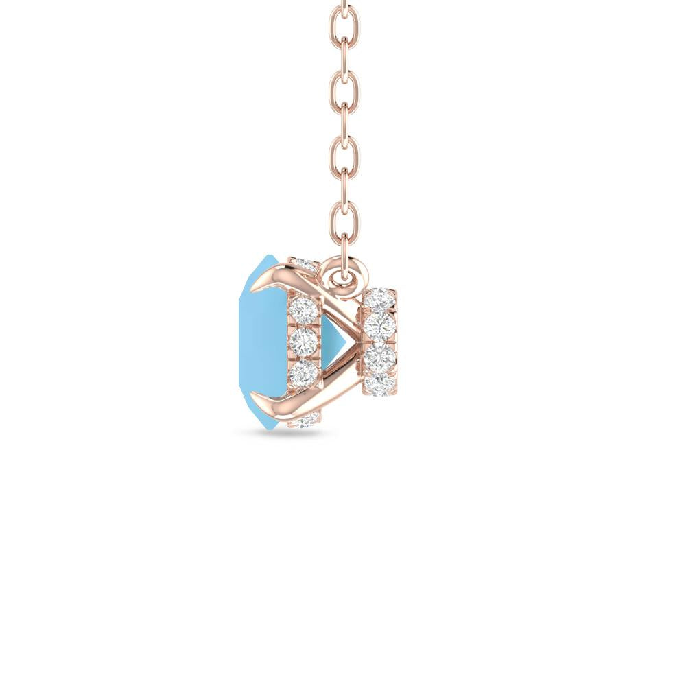 Rose Gold - Blue Topaz