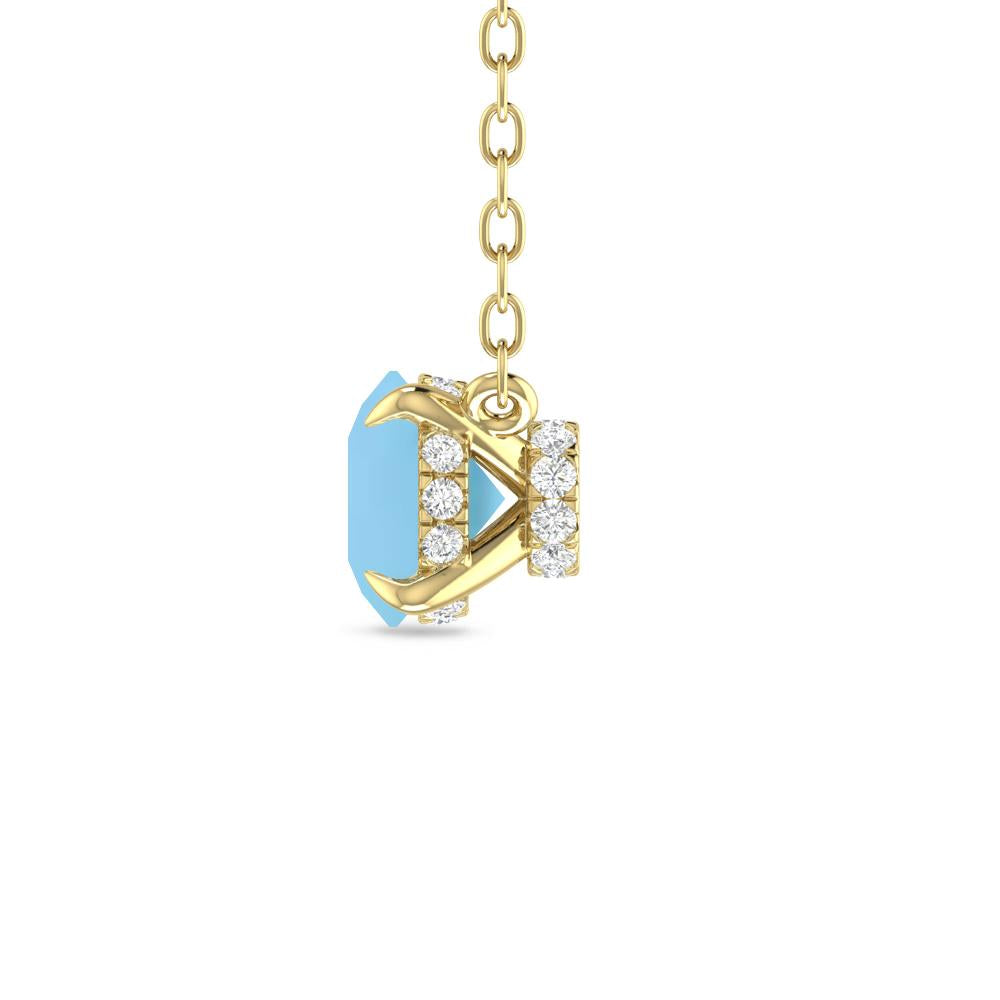 Yellow Gold - Blue Topaz