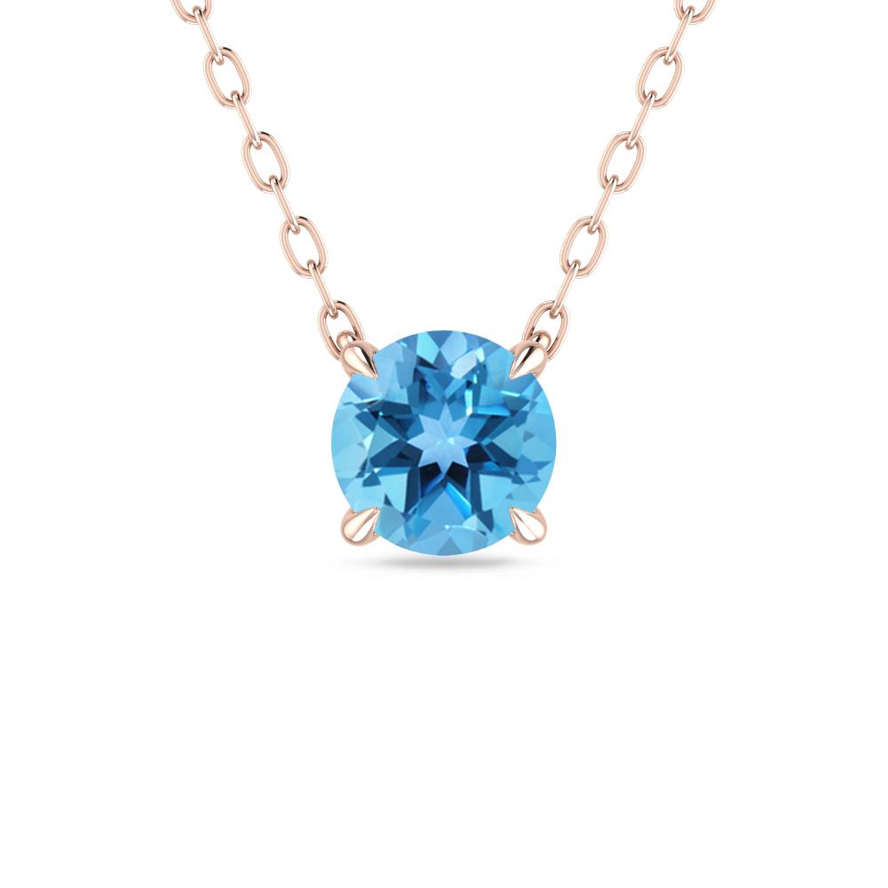 Rose Gold - Blue Topaz