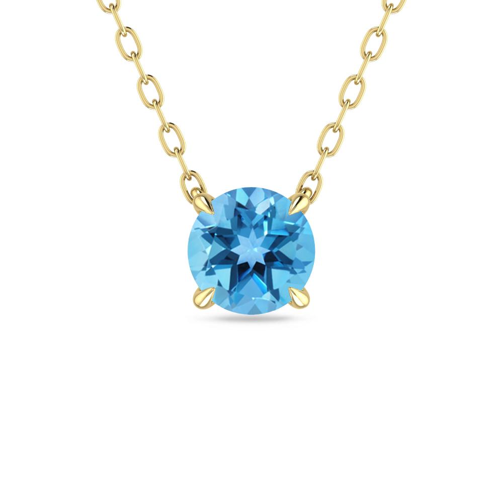 Yellow Gold - Blue Topaz