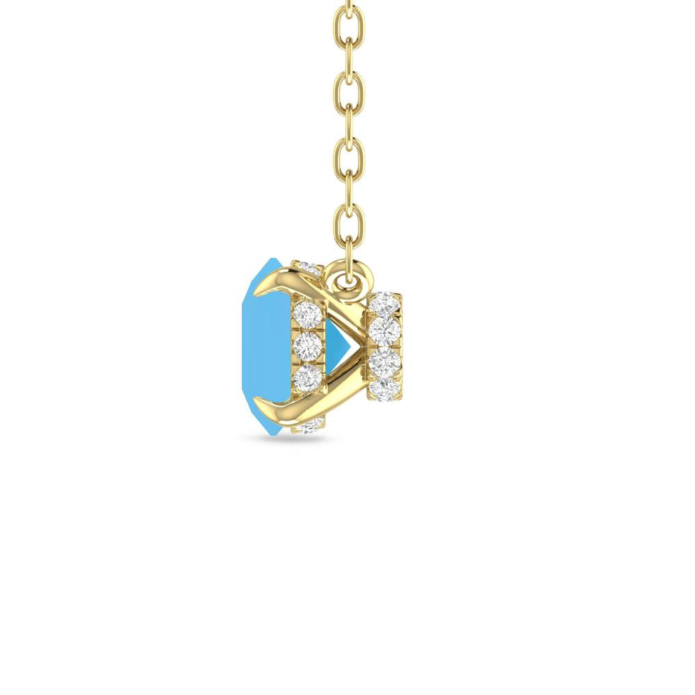 Yellow Gold - Blue Topaz