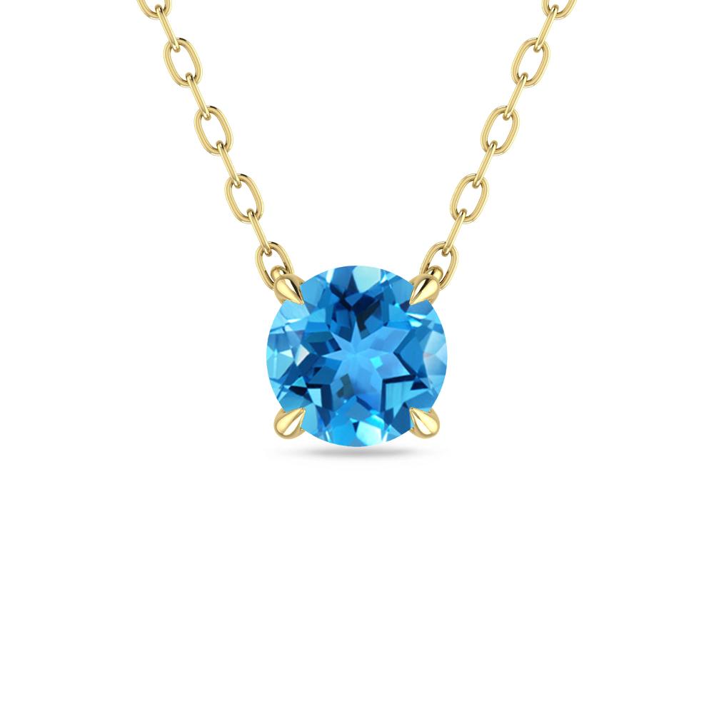 Yellow Gold - Blue Topaz