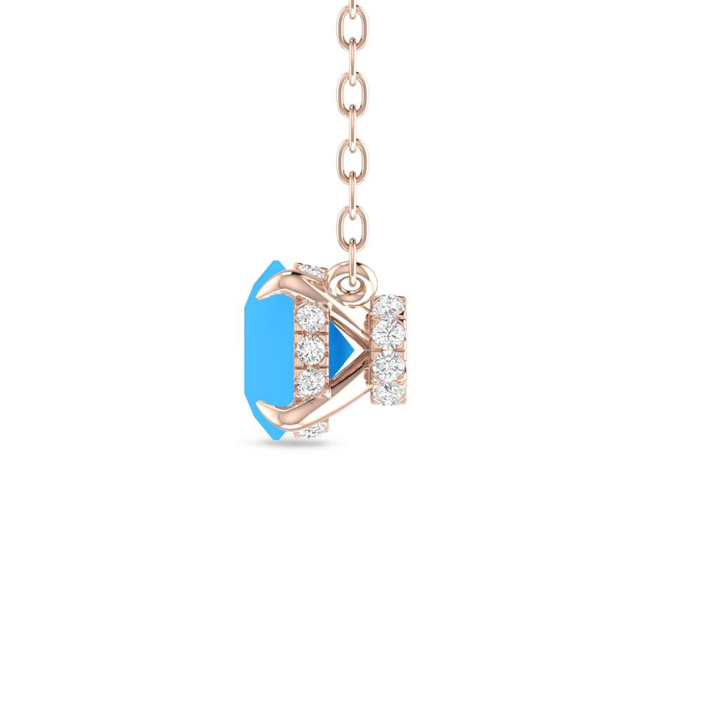 Rose Gold - Blue Topaz