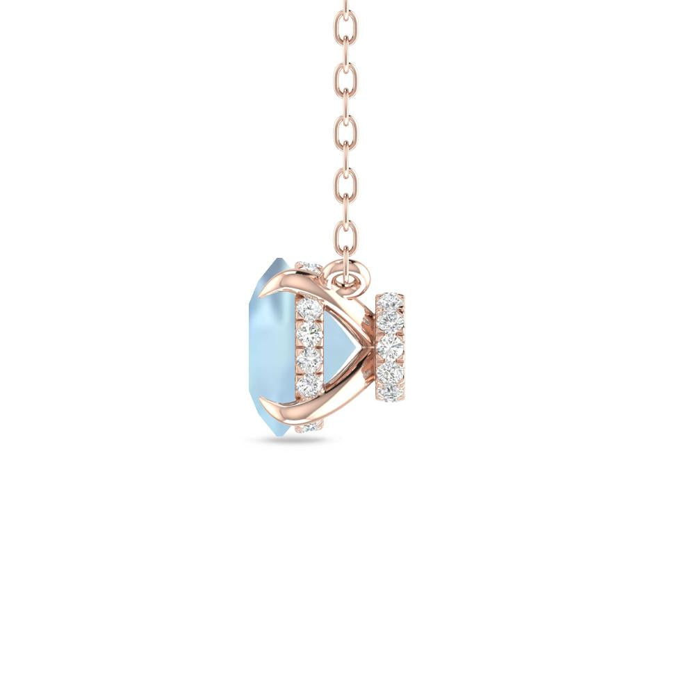 Rose Gold - Aquamarine