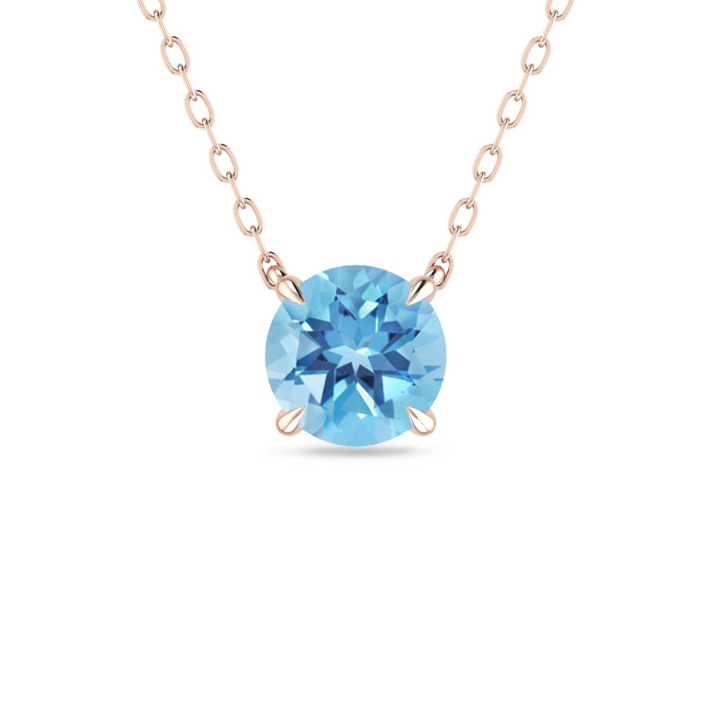 Rose Gold - Blue Topaz