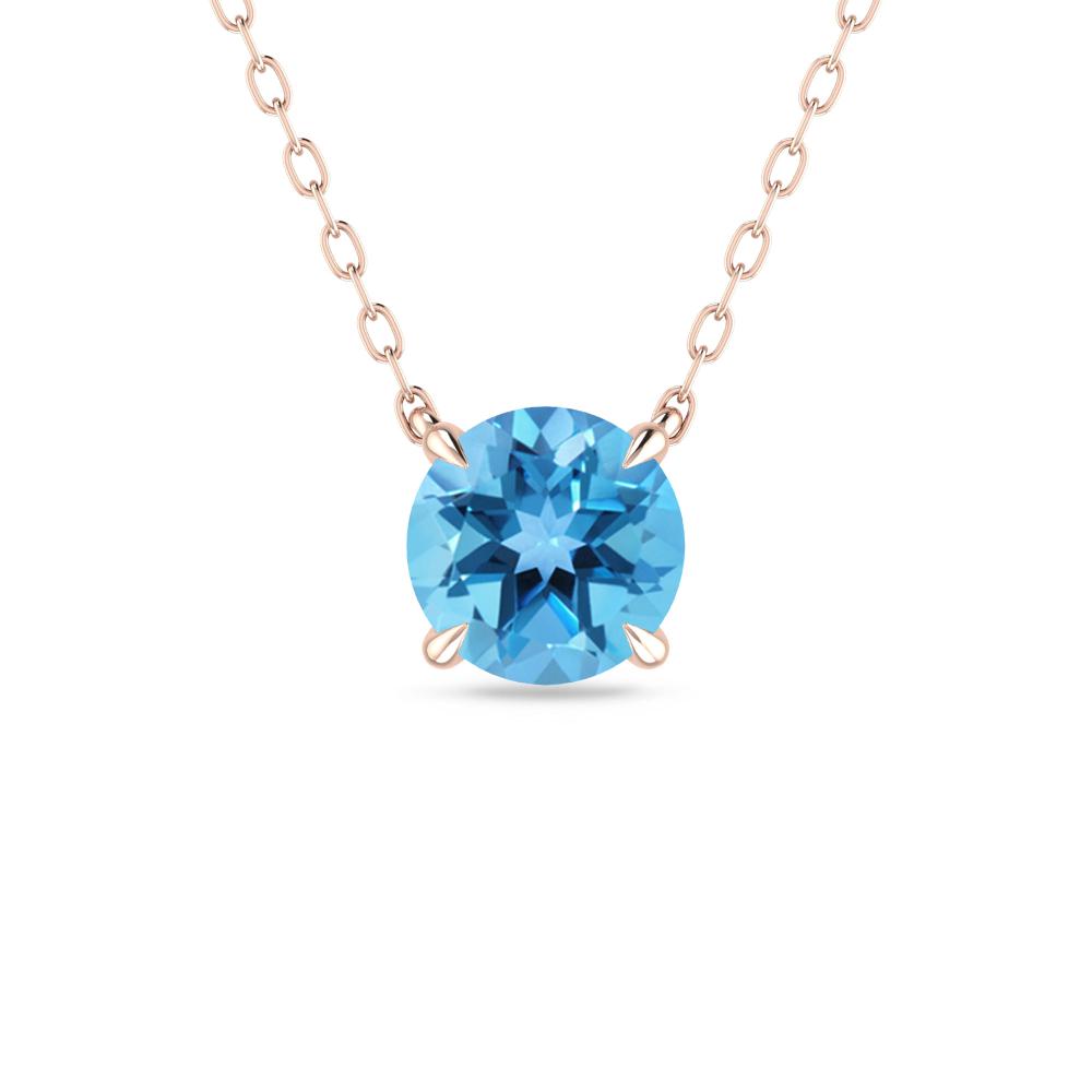 Rose Gold - Blue Topaz