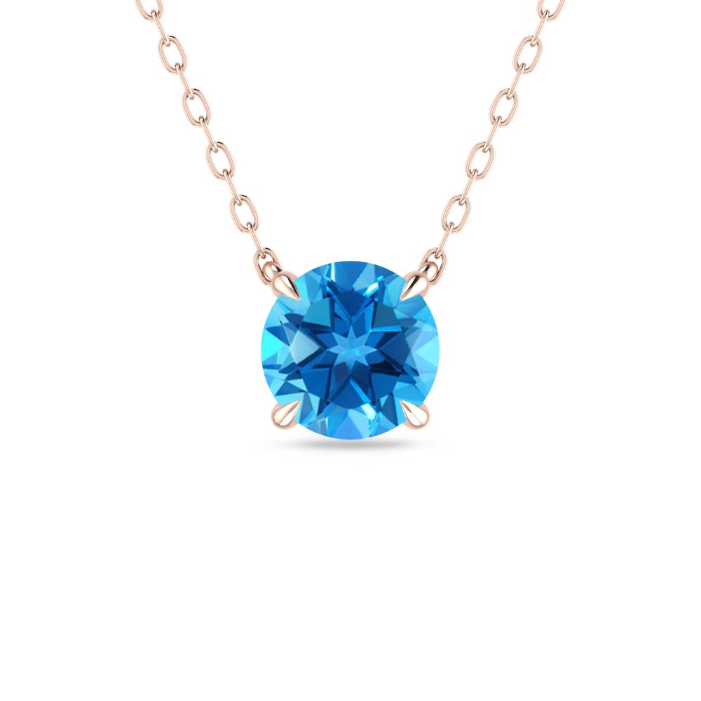 Rose Gold - Blue Topaz