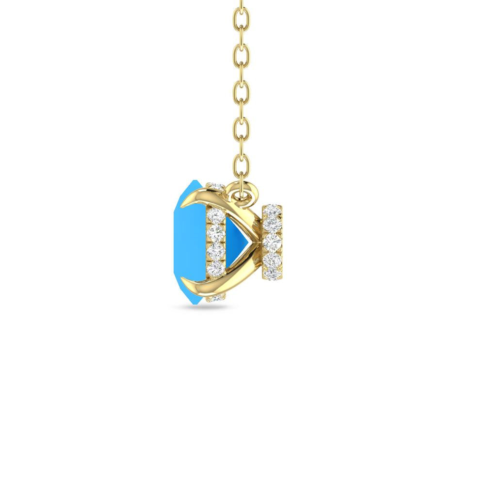 Yellow Gold - Blue Topaz