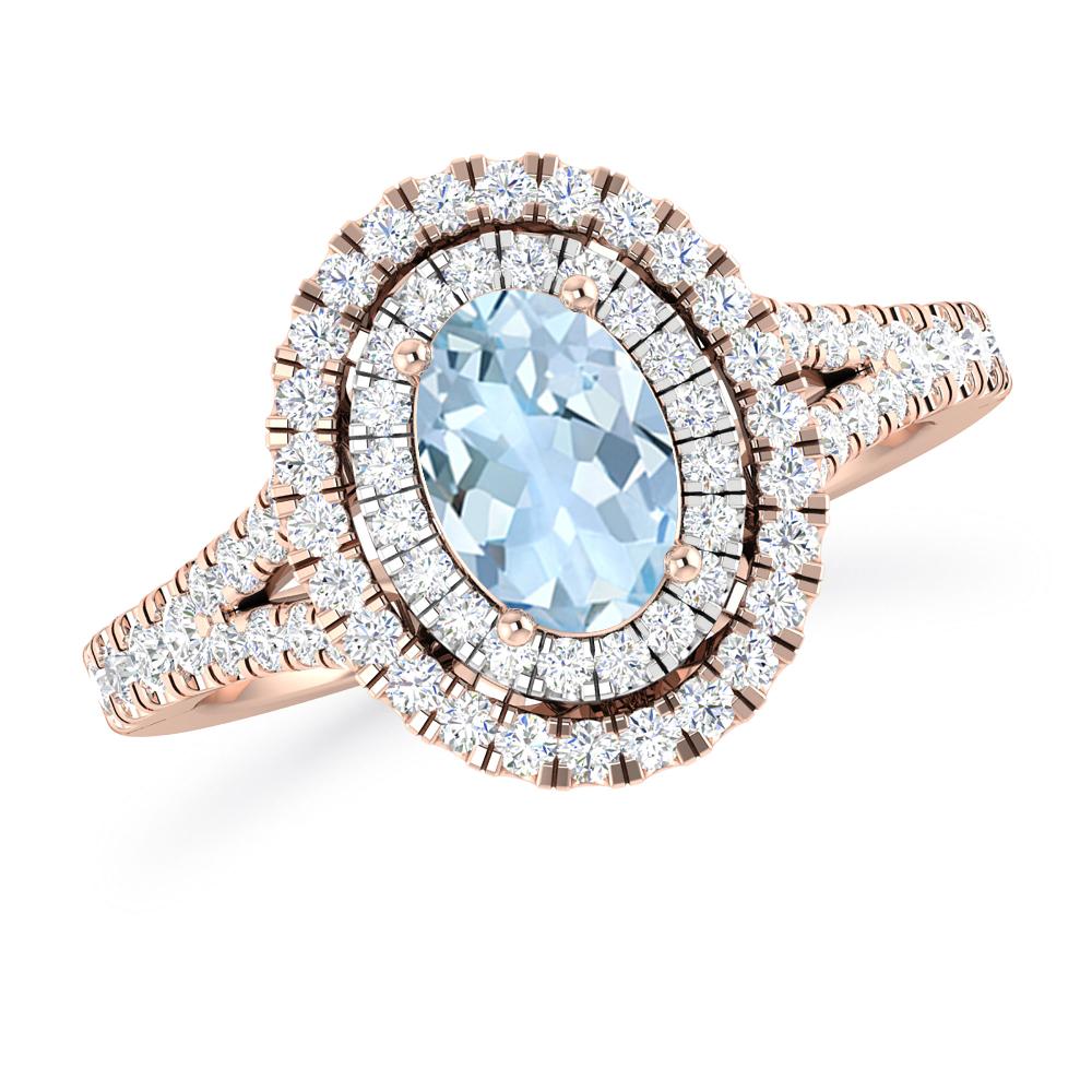 Rose Gold - Aquamarine