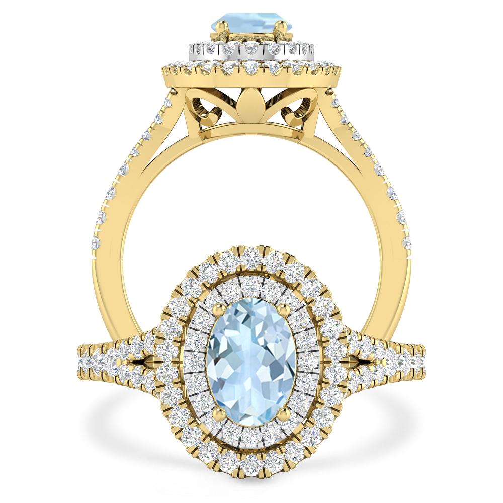 Yellow Gold - Aquamarine