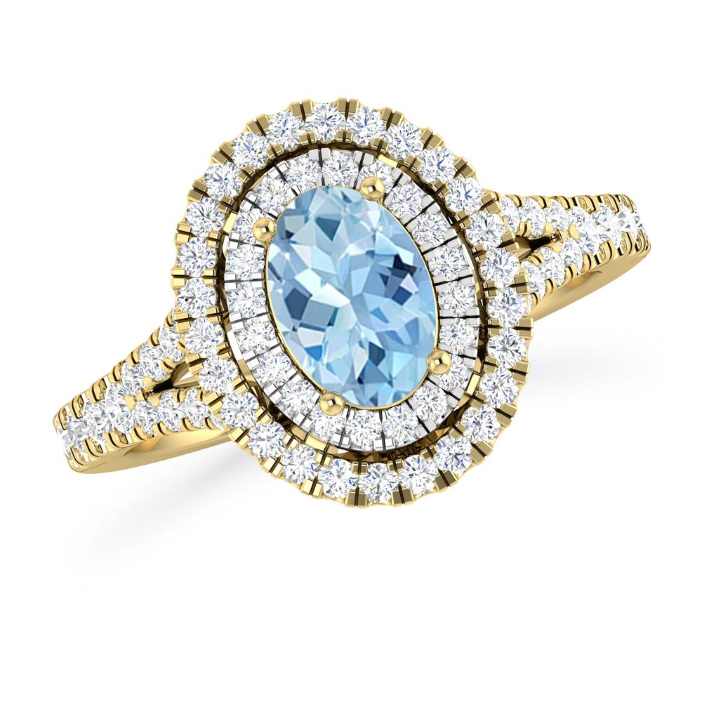 Yellow Gold - Aquamarine