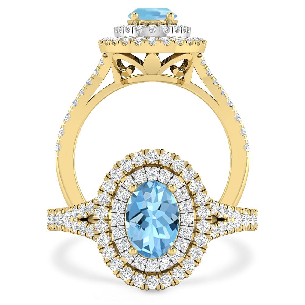 Yellow Gold - Aquamarine