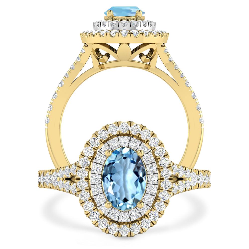 Yellow Gold - Aquamarine