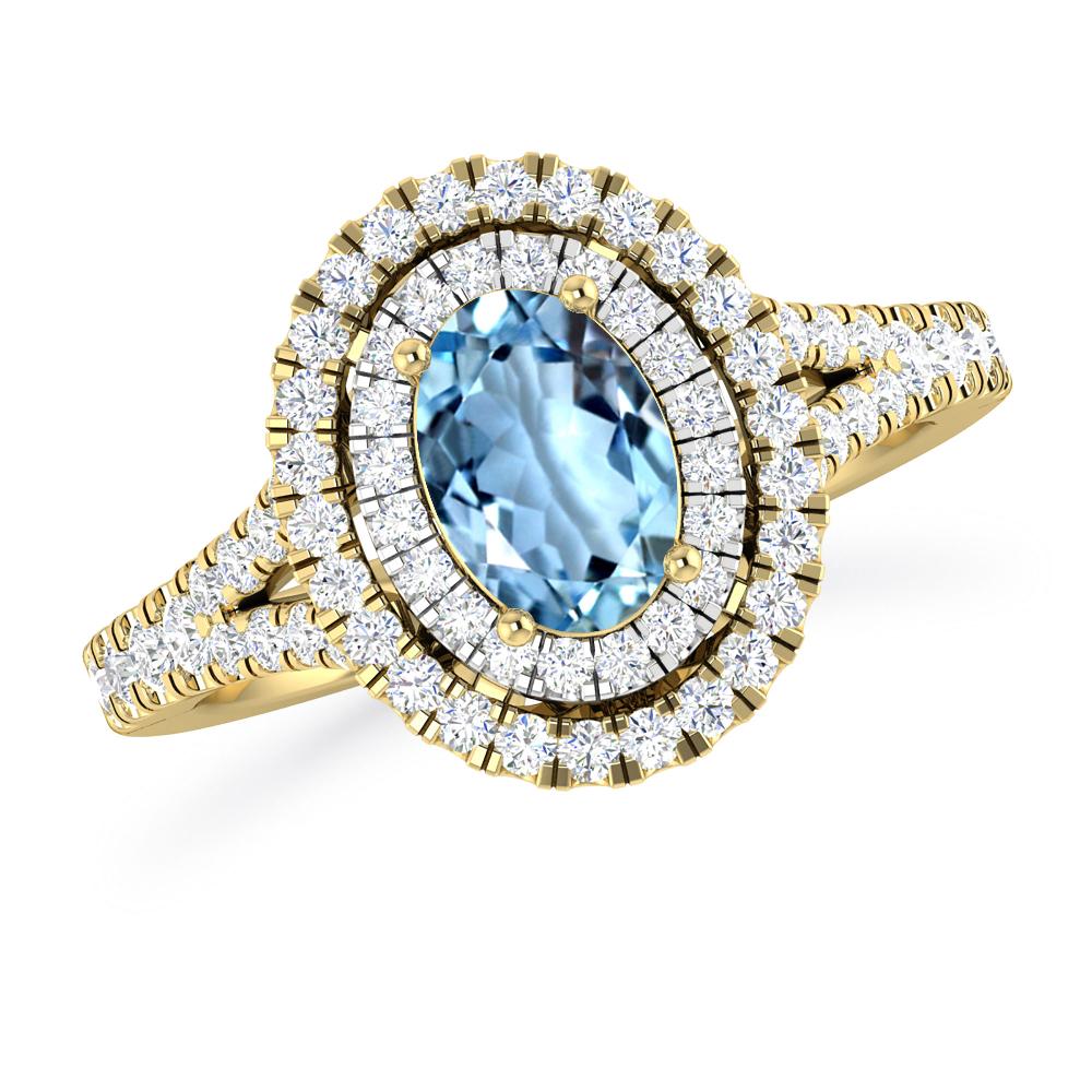 Yellow Gold - Aquamarine