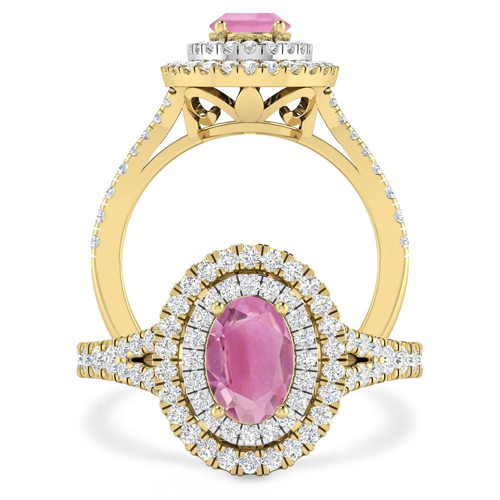 Yellow Gold - Pink Tourmaline