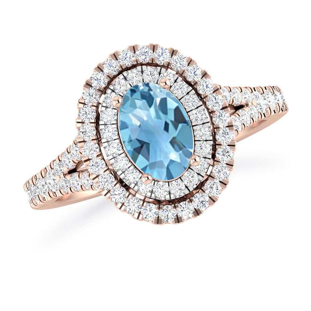 Rose Gold - Blue Topaz