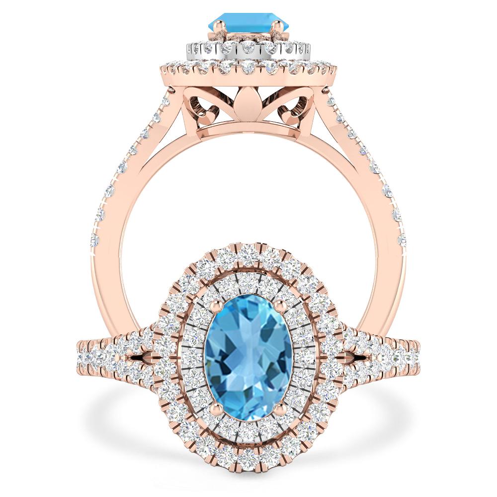 Rose Gold - Blue Topaz