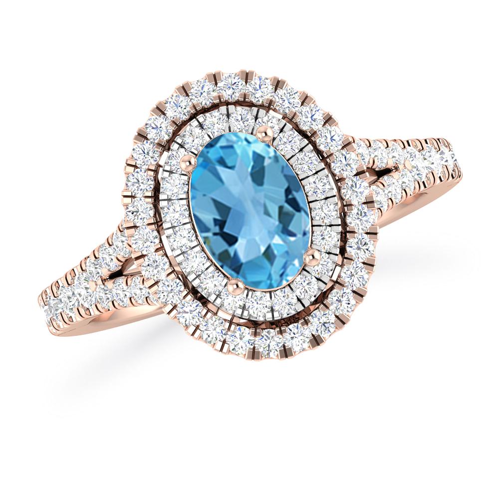 Rose Gold - Blue Topaz