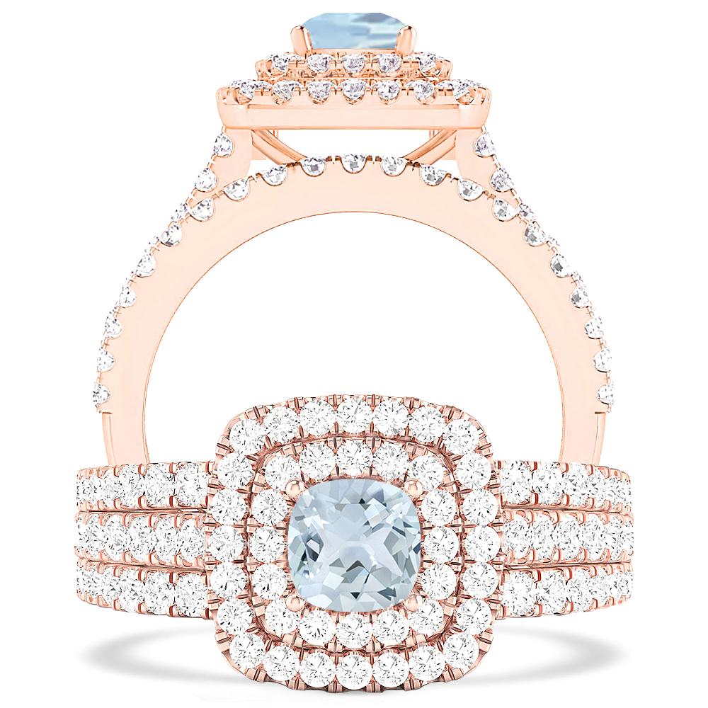 Rose Gold - Aquamarine