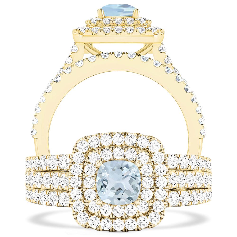 Yellow Gold - Aquamarine