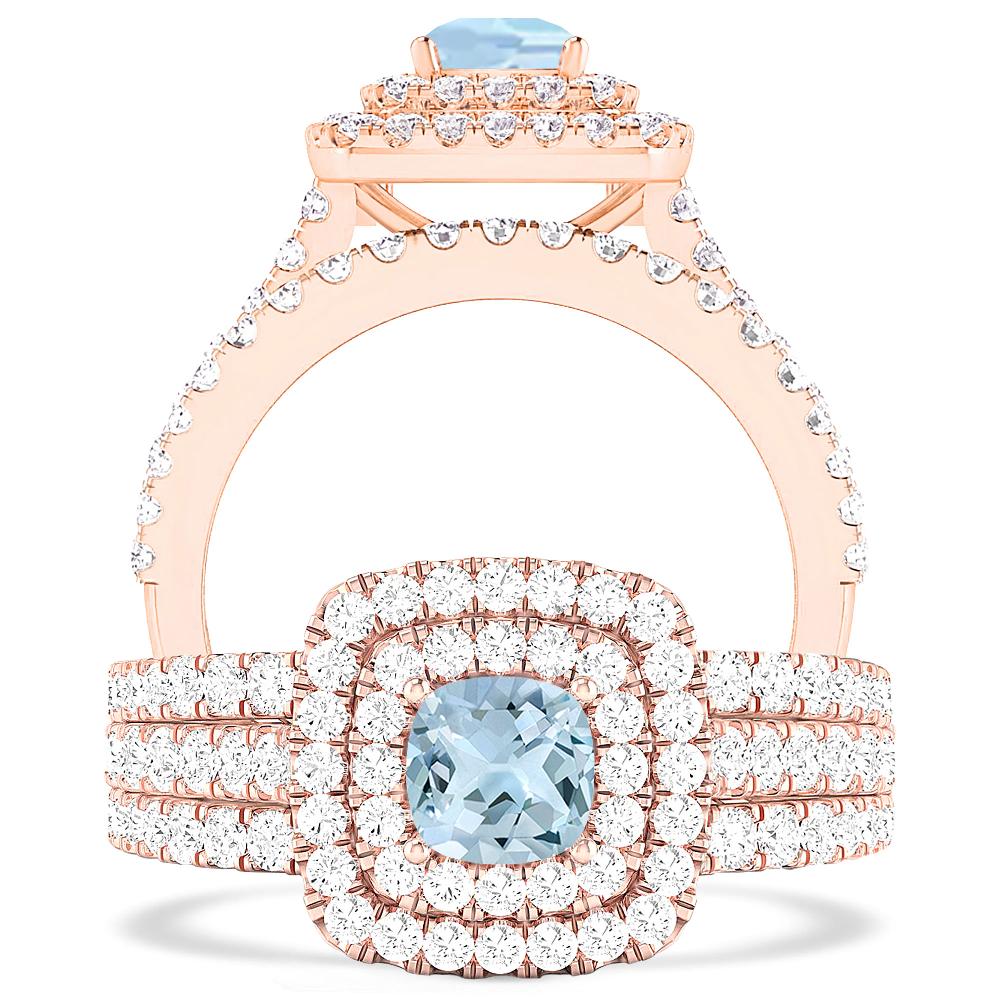 Rose Gold - Aquamarine