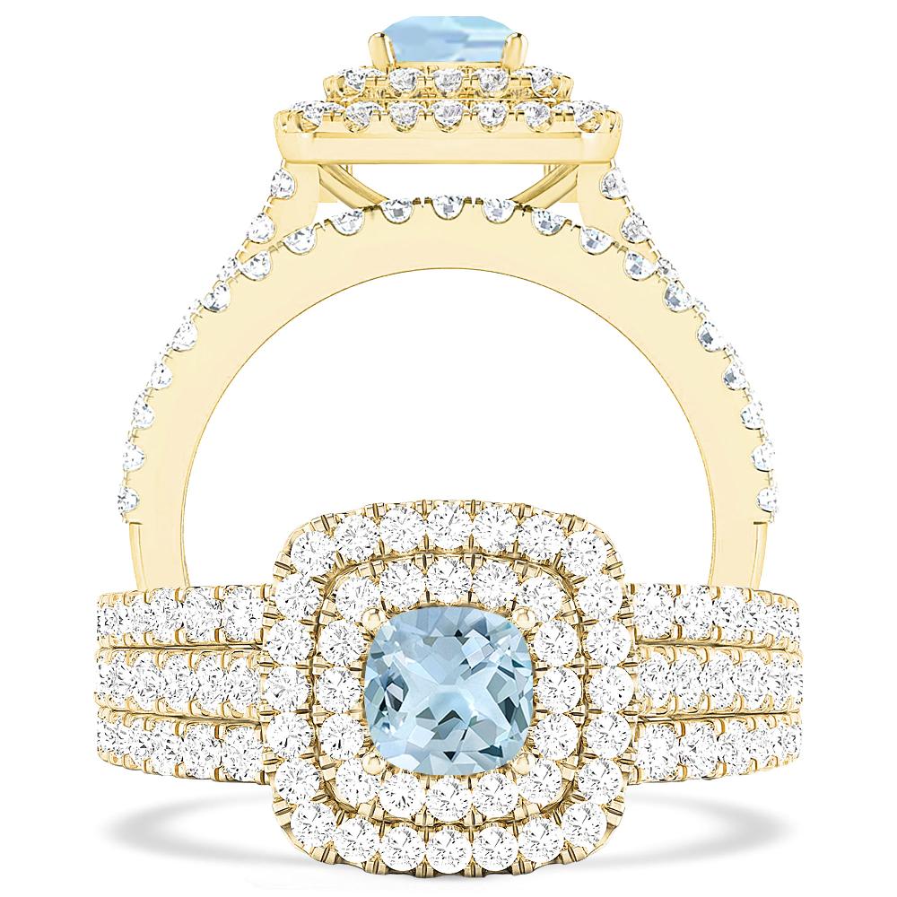 Yellow Gold - Aquamarine