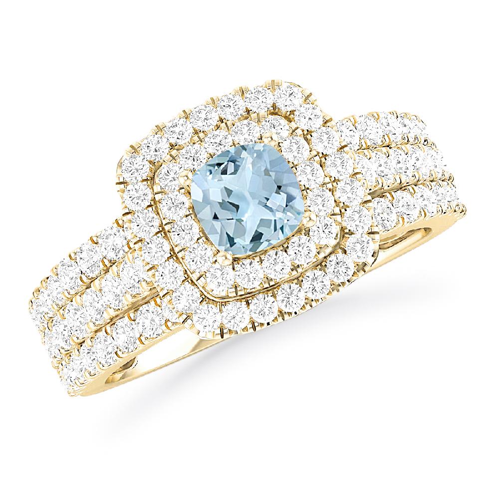 Yellow Gold - Aquamarine