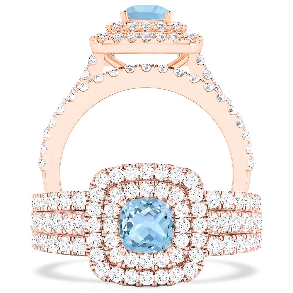 Rose Gold - Aquamarine