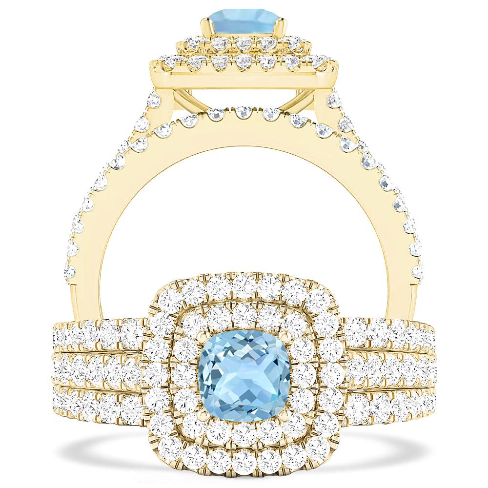 Yellow Gold - Aquamarine