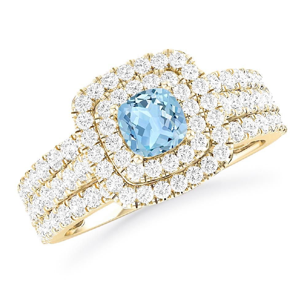 Yellow Gold - Aquamarine