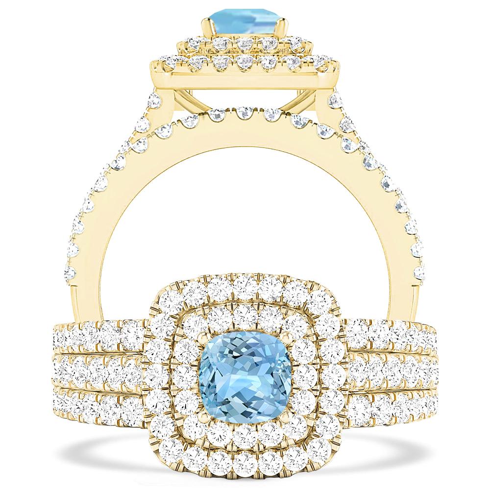 Yellow Gold - Aquamarine