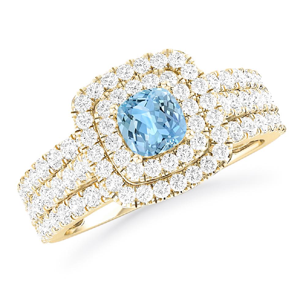 Yellow Gold - Aquamarine