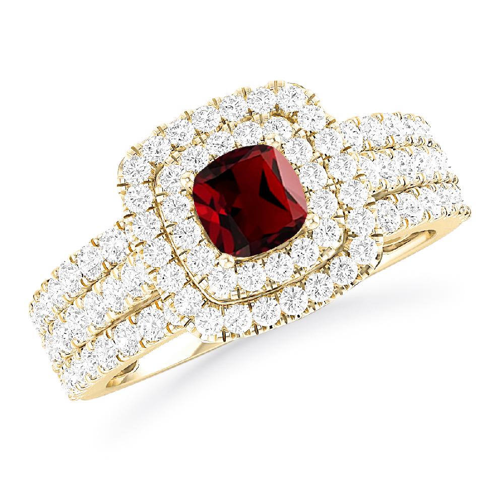 Yellow Gold - Garnet