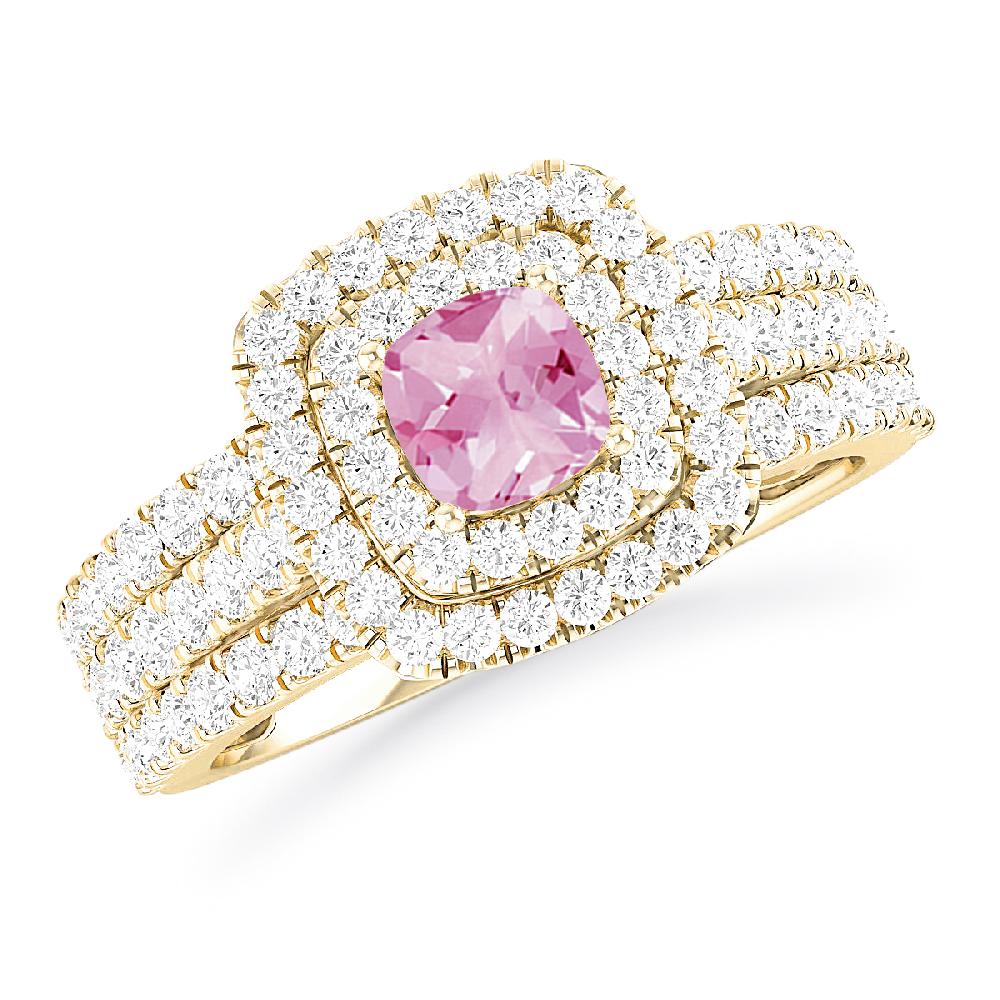 Yellow Gold - Pink Tourmaline